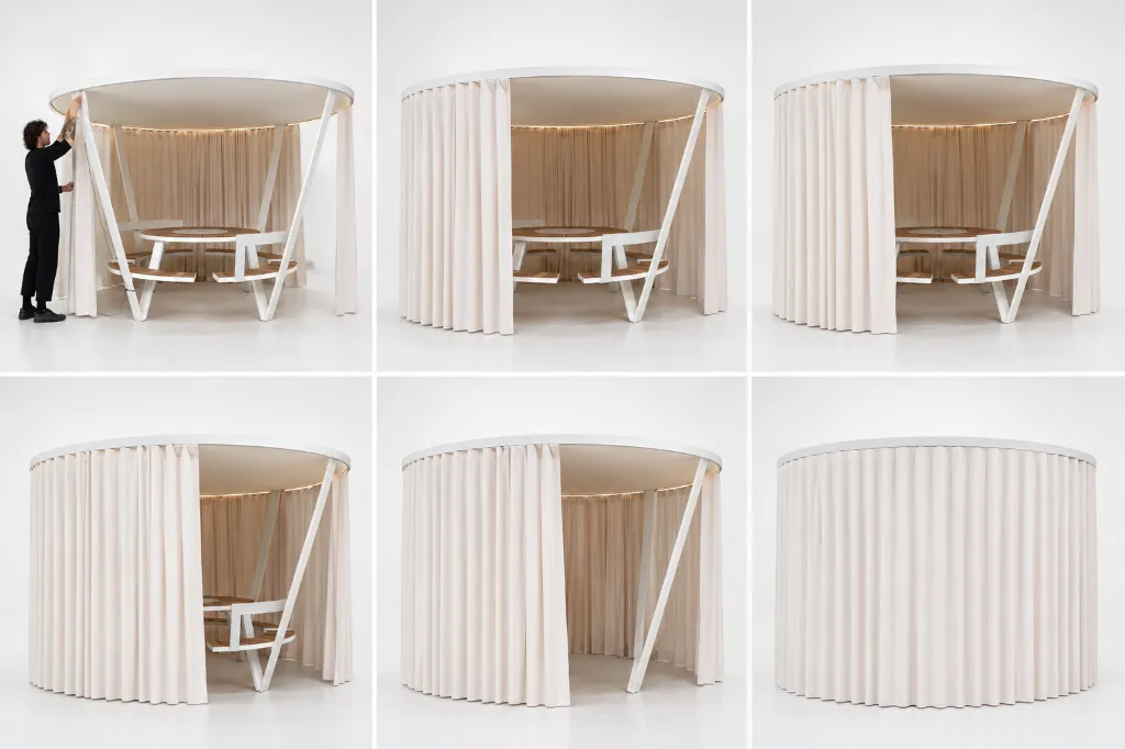 Stapsgewijze sluiting van een ronde paviljoenstructuur-2.webp