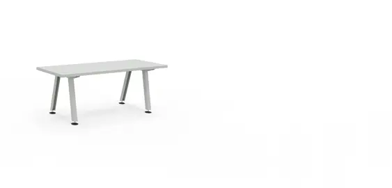 [MAO060] Marina table (Standaard, 5 profiles W : 72 cm | 28.25 in, Off White, 4 people, 195 cm | 76.7" (2 legs))