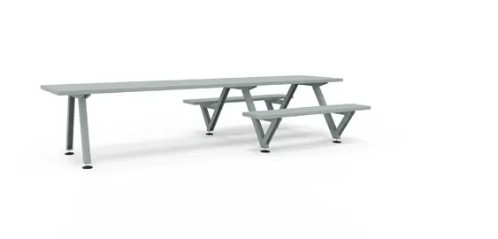 [MAO003] Marina combo (5 Profile Breite : 72 cm, Off White, 10 Personen, 360 cm - L. Bank 165 cm (3 Beine))