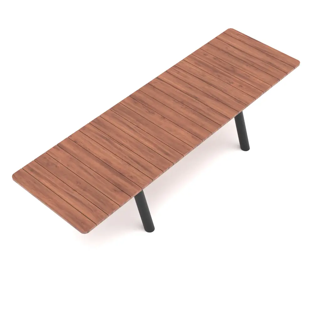 [PNG011-1] Panigiri (8-10 people, 312 cm | 122.7", Hellwood 100% PEFC - Thermally treated wood, No bench, Black (RAL9005))