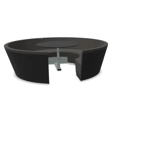 [KOS422|KOS014] Kosmos (Verstellbarer Tisch, Black (RAL9005), Dark taupe (Sunbrella® Natté), Ohne Sonnenschirm, Ohne Sonnenschirm)