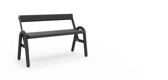 [AMA075-1] Amai benches (Black (RAL9005), Short, 2 personen = 117 cm, Hoogte verstelbaar)