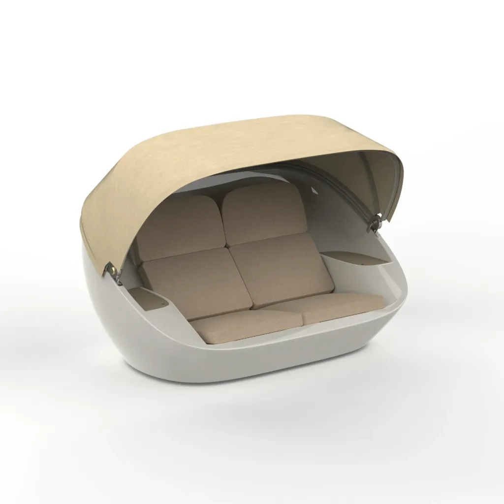 [CBR005|CBR020] Cabrio (Flax (Sunbrella® Marina plus), Sofa, Epicea (Sunbrella® Source), Auf ebener Fläche, ohne Standfüße)