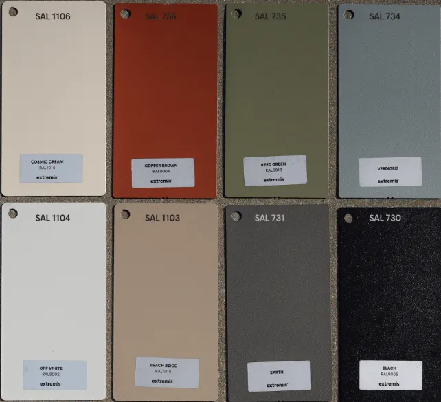 Coated aluminum panel sample, 20 x 10,5 cm | 7.8"x 4.1 in
