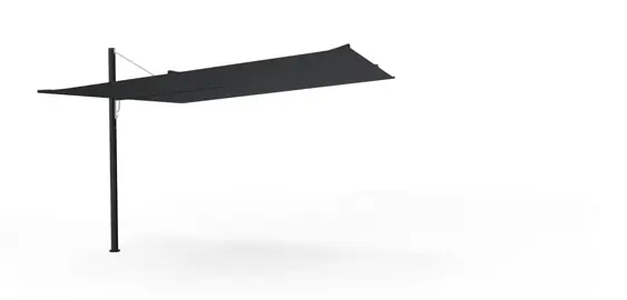 [SEN009-4] Sensu parasol (BLACK, Black (RAL9005), Poteau droit unique, Square 300x300 cm)