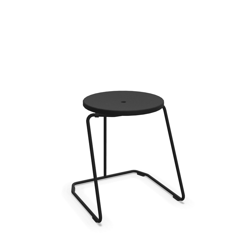 [TIK030] Tiki stools (Stool, 39 x 41 x 45 cm | 15.5 x 16.3 x 17.7 in, Powder coated aluminium, indoor & outdoor use, Black (RAL9005))