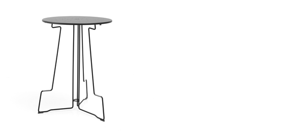 [TIK093] Tiki Tisch (Klein, 3 Beine,  ø90 x 105 cm, Black (RAL9005))
